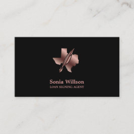 テキサス州公証人ローン署名代理人モダン赤面ピンク 名刺