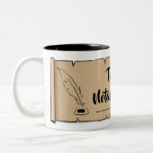 テキサス州公証人公式スクロール羽毛クイル ツートーンマグカップ (左)