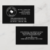 テキサス州公証役場 名刺 (正面/裏面)