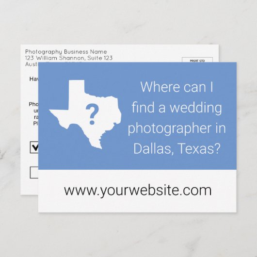 テキサス州写真事業マーケティングはがき ポストカード (正面/裏面)