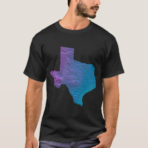 テキサス州分割標高テキサス州地形図 Tシャツ