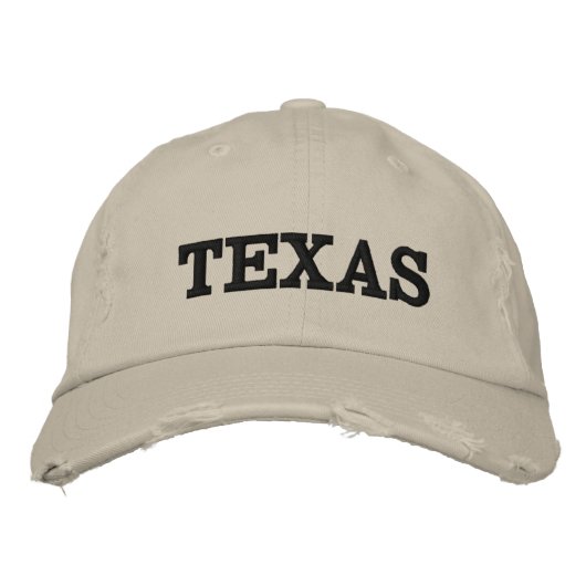 テキサス州刺繍帽子 刺繍入りキャップ (正面)