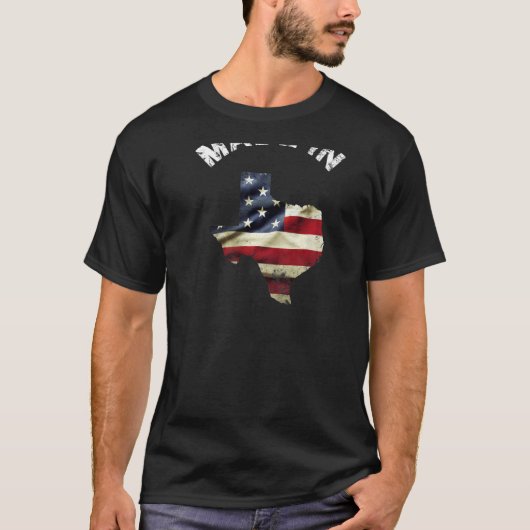 テキサス州動揺してアメリカ国旗ヴィンテージBAC製 Tシャツ (正面)