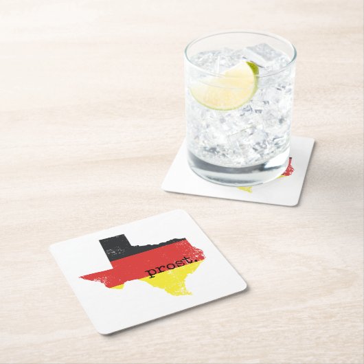 テキサス州動揺してドイツ国旗のプロスト スクエアペーパーコースター (インサイチュ)