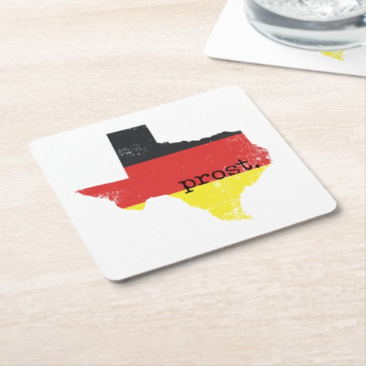 テキサス州動揺してドイツ国旗のプロスト スクエアペーパーコースター (アングル)