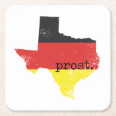 テキサス州動揺してドイツ国旗のプロスト スクエアペーパーコースター (正面)