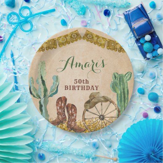 テキサス州南西素朴カウボーイ誕生日 ペーパープレート (パーティー)