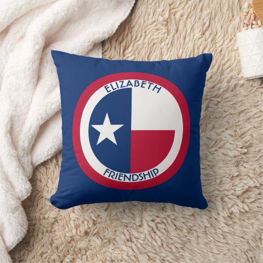 テキサス州単独星のパーソナライズな旗 クッション (ブランケット)