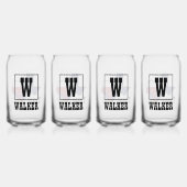 テキサス州国旗とフラワーブルーボンネット(名前をカスタムする付) ガラス缶 (裏面)