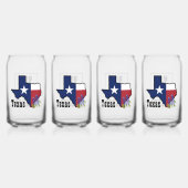 テキサス州国旗とフラワーブルーボンネット(名前をカスタムする付) ガラス缶 (正面)