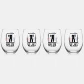 テキサス州国旗とフラワーブルーボンネット(名前をカスタムする付) ステムなしワイングラス (裏面)