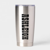 テキサス州国旗とフラワーブルーボンネット(名前をカスタムする付) 保温保冷タンブラー (背面)