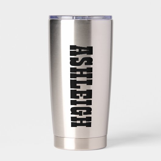 テキサス州国旗とフラワーブルーボンネット(名前をカスタムする付) 保温保冷タンブラー (背面)