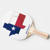 テキサス州国旗と地図パーソナライズされた 卓球ラケット (横)