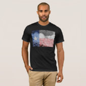 テキサス州国旗のれんが壁 Tシャツ (正面フル)