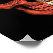 テキサス州国旗のスカルオンブラック ポスター (角)