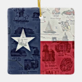 テキサス州国旗のヴィンテージ セラミックオーナメント (正面)