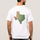 テキサス州国旗の地図シティTシャツ Tシャツ (裏面)