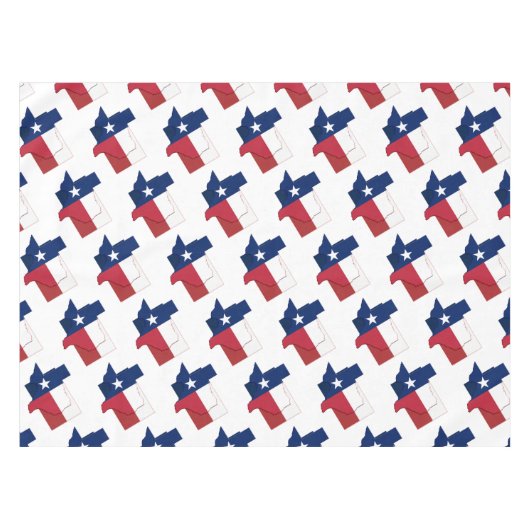 テキサス州国旗の地図スタイリッシュ愛国幾何学 テーブルクロス (正面(横))