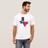 テキサス州国旗の地図メンズホワイト Tシャツ (正面フル)