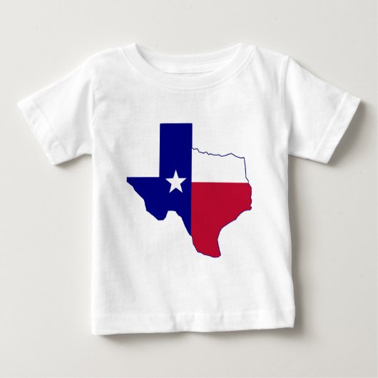 テキサス州国旗の地図 ベビーTシャツ (正面)