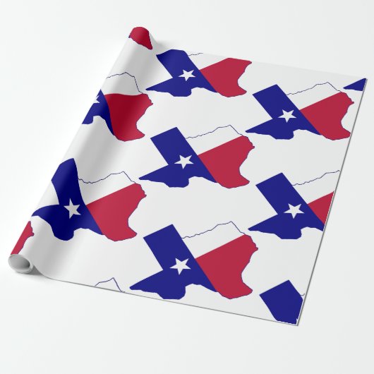 テキサス州国旗の地図 ラッピングペーパー (アンロールド)