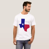 テキサス州国旗の地図 Tシャツ (正面フル)
