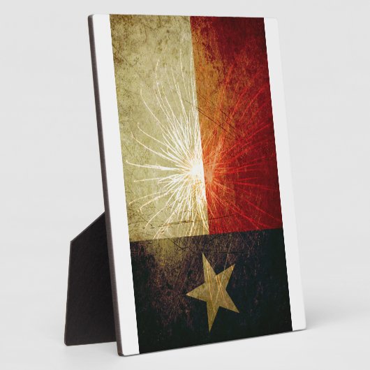 テキサス州国旗の花火 フォトプラーク (側面)