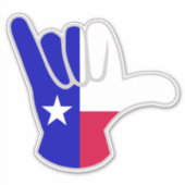 テキサス州国旗シャカ シール (正面)