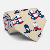 テキサス州国旗プリントカウボーイブーツ&ハット ネクタイ (ロール)