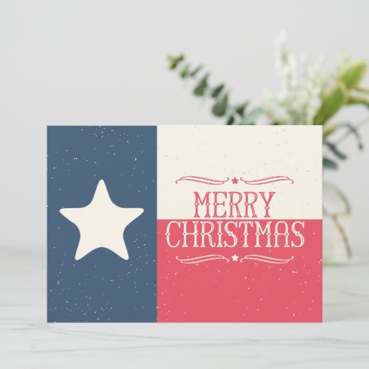 テキサス州国旗メリークリスマス招待状またはカード 招待状 (スタンド正面)