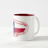 テキサス州国旗登山カラビナー ツートーンマグカップ (正面右)