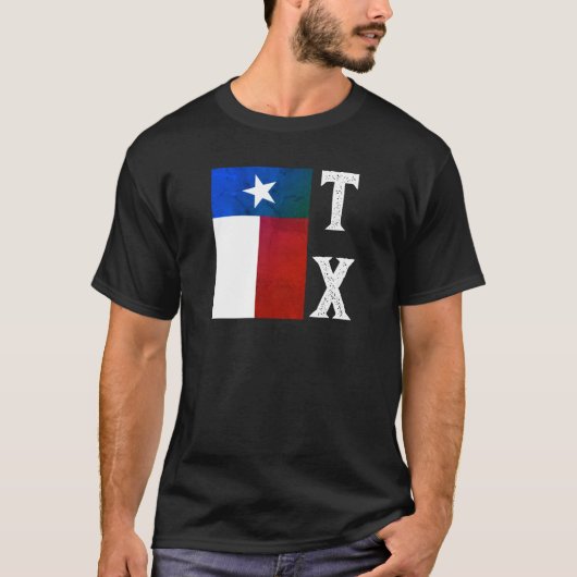 テキサス州国旗（垂直） Tシャツ (正面)