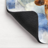 テキサス州地図とフラッグウォーター色を持つロングホーン牛 マウスパッド (コーナー)