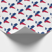 テキサス州地図の概要と国旗 ラッピングペーパー (角)