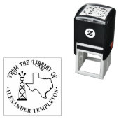 テキサス州地図アウトラインオイルウェルライブラリーブック名 セルフインキングスタンプ (インサイチュ)