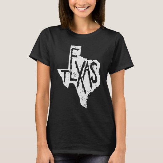 テキサス州地図アメリカ合衆国州 Tシャツ (正面)