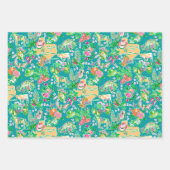 テキサス州地図パカラフルタ名門私立校風のーン ラッピングペーパーシート (正面3)