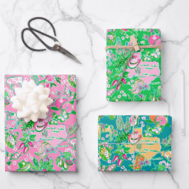 テキサス州地図パカラフルタ名門私立校風のーン ラッピングペーパーシート