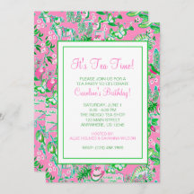 テキサス州地図ピンクと緑のパタ名門私立校風のーンパーティー