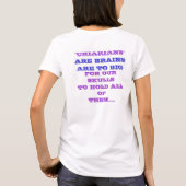 テキサス州大きい頭脳および小さい頭骨を搭載する場所 Tシャツ (裏面)