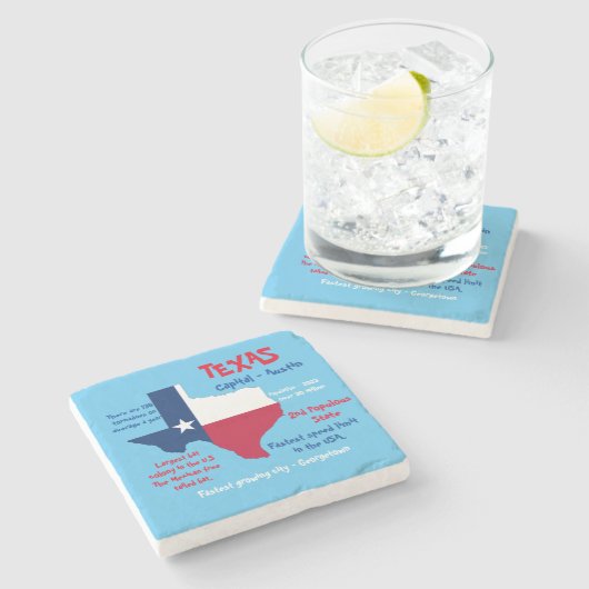 テキサス州大理石コースター驚くべき事実 ストーンコースター (横)