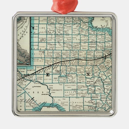 テキサス州太平洋の鉄道 メタルオーナメント (正面)