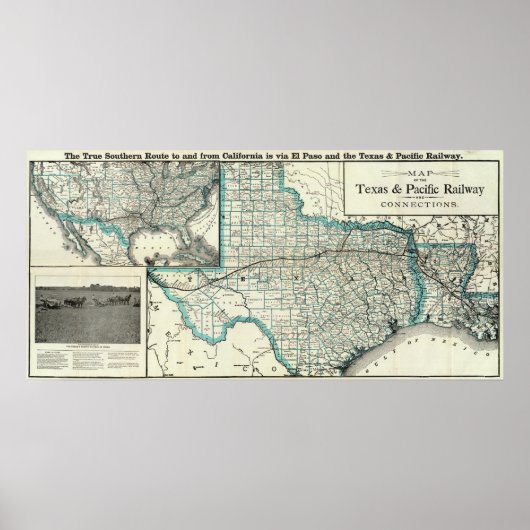 テキサス州太平洋鉄道 ポスター (正面)
