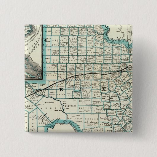 テキサス州太平洋鉄道 缶バッジ (正面)