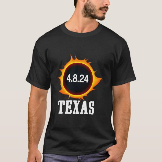 テキサス州太陽のエクリプス総4-08-24 2024 Tシャツ (正面)