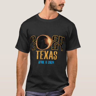 テキサス州太陽のエクリプス2024トータリティ4月8日メンズウォーム Tシャツ
