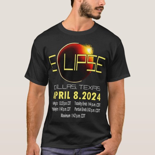 テキサス州太陽のエクリプス2024太陽のエクリッおもしろいクテキサス州 Tシャツ (正面)
