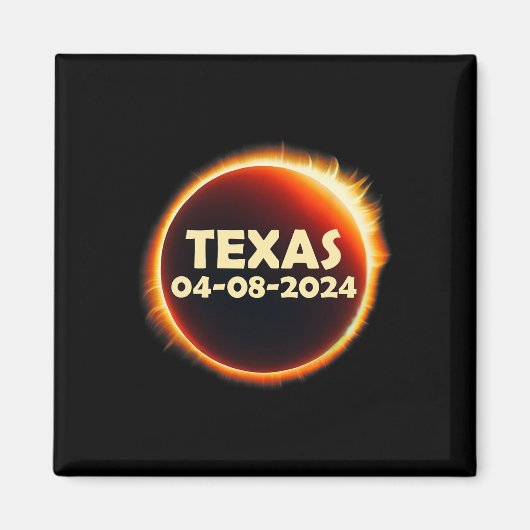テキサス州太陽のエクリプス2024年4月8日総和テキサス州 マグネット (正面)