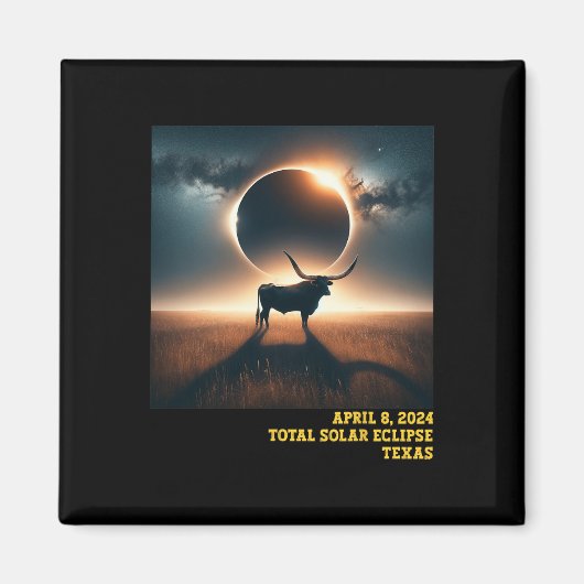 テキサス州太陽のトータル2024年記念アストロ マグネット (正面)